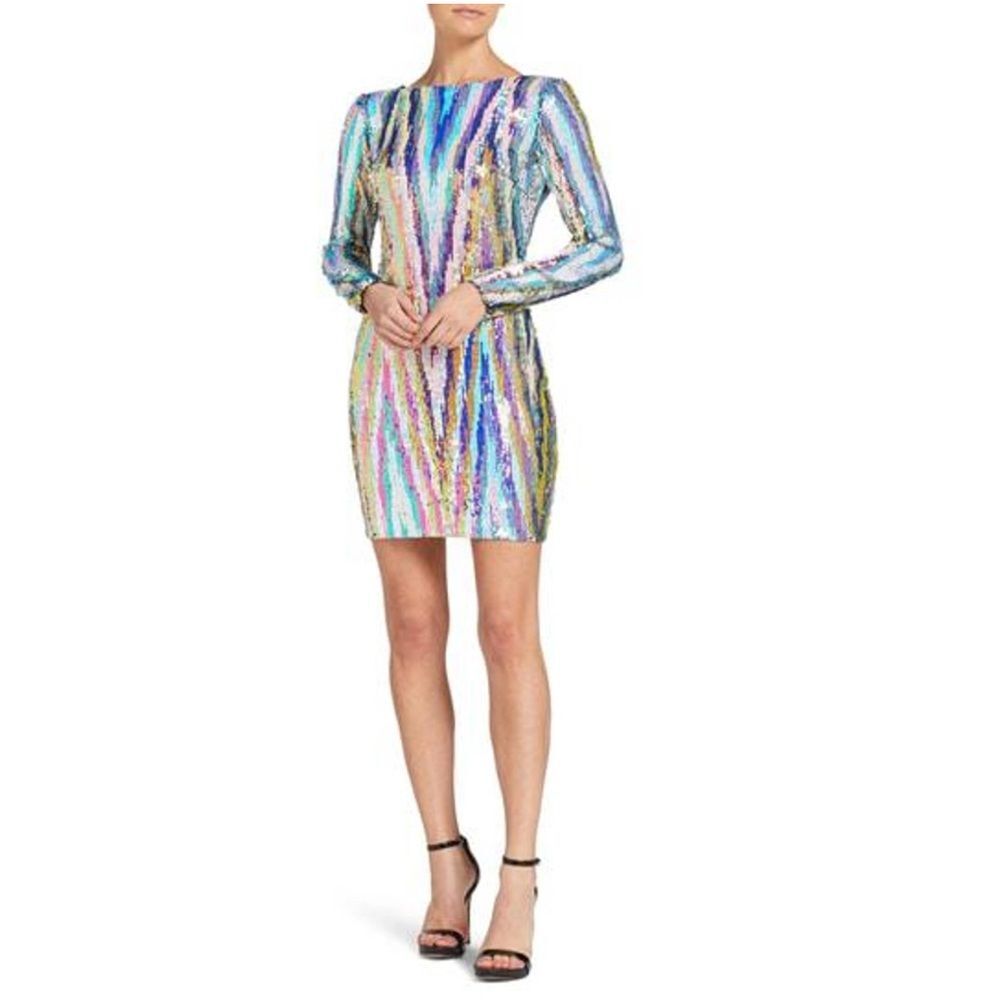 Dress the Population Multicolor Sequin Dress